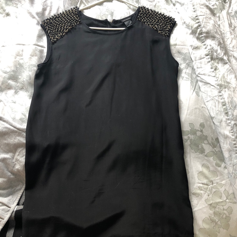 2/30$Club Monaco Silk dress with studded shoulders